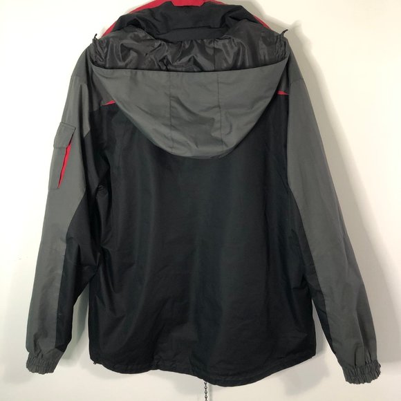 Lanesboro Gray Black Red Hood Zip Sport Jacket M - Picture 7 of 8